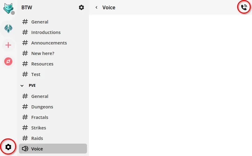 Revolt settings screen.